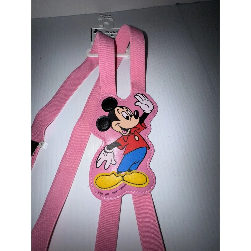 Vintage Mickey Mouse Suspenders Rare Pink Color Walt Disney Company